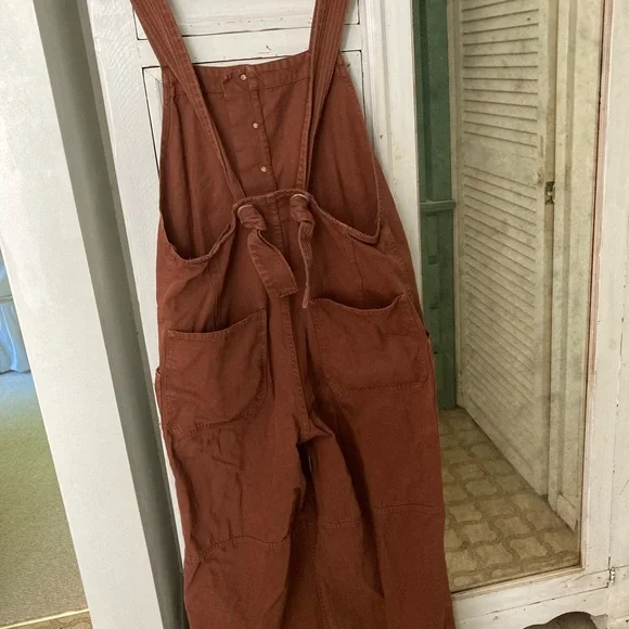 FREE PEOPLE Overalls Fields Of Flowers Wide Leg Overalls Jumpsuit We The Free - Picture 4 of 6